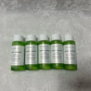 5 EMPTY Farmacy 4 oz green thick glass bottles with lids